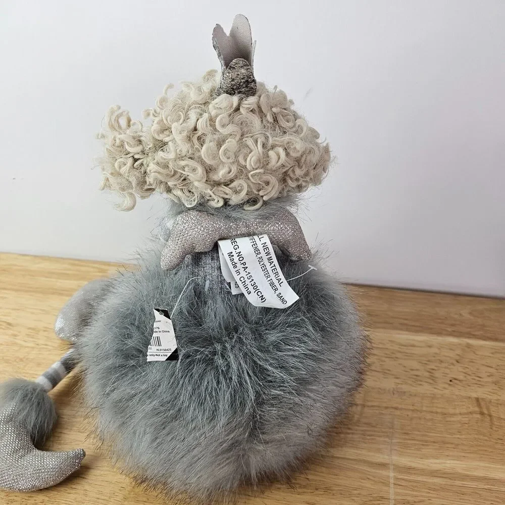 Faux‎ Puff Skirt Gray Doll Fairy Holiday Christmas Home Decor Beanbag